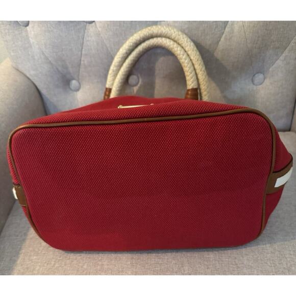 MICHAEL KORS MARINA MANDARIN RED CANVAS CONVERTIBLE PURSE,HAND+GRAB BAG - Picture 8 of 13